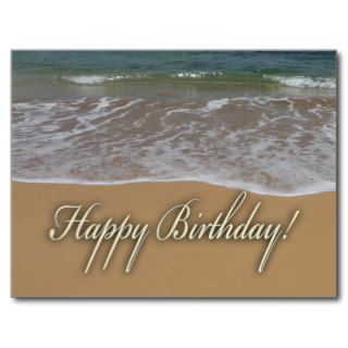 Happy Birthday Sand Beach Postcard