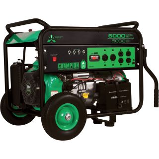 Champion Power Equipment Propane Generator with Electric Start — 6000 Surge Watts, 5000 Rated Watts, CARB-Compliant, Model# 71330  Portable Generators