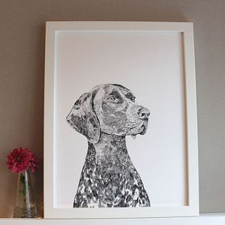 'bert the german pointer dog' print by ros shiers