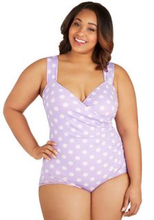 Esther Williams Composed by the Pool One Piece Swimsuit in Lilac   Plus Size  Mod Retro Vintage Bathing Suits