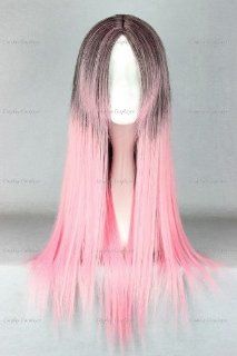 CosplayerWorld WIG 345A Harajuku Gothic Lolita Cosplay Wig For Convention Brown Pink Gradient color 65cm 30g0g  Hair Replacement Wigs  Beauty