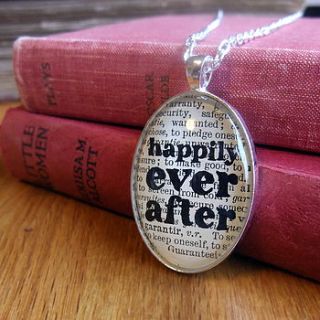'happily ever after' bronze pendant necklace by bookishly