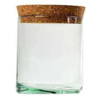 small recycled glass storage jar by biome lifestyle