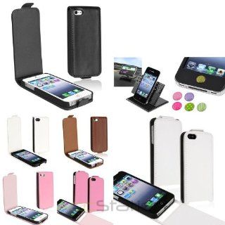 XMAS SALE Hot new 2014 model Color Flip Leather Clip on Case+Dash Holder+Home Button Sticker For iPhone 5 5SCHOOSE COLOR Cell Phones & Accessories