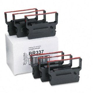NU KOTE BM337/BR337 Cash Register/POS Ribbon, Nylon, Black/Red, Six per Box