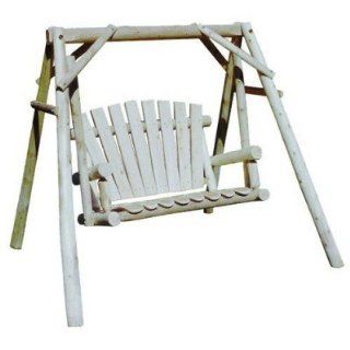 Porch Swing with Stand  Wood Swing Set For Adults  Patio, Lawn & Garden