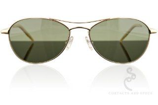 Oliver Peoples   "AERO" Sunglasses in Gold Metal Frames with Green Polarized Glass Lenses Health & Personal Care