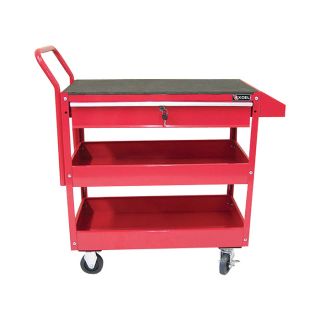 Excel Rolling Tool Cart with Locking Drawer — 300-Lb. Capacity, Model# TC301C-RED  Work Carts