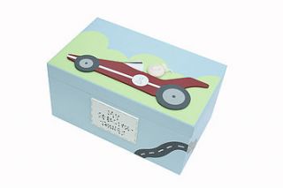 personalised wooden car keepsake box by freya design