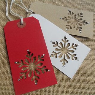 six handmade christmas snowflake gift tags by yatris home and gift
