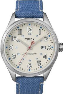 Timex Originals T2N348 Unisex T Series Cream Dial Blue Strap Watch Watches
