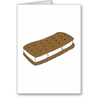 Ice Cream Sandwich Junk Snack Food Cartoon Art Greeting Cards