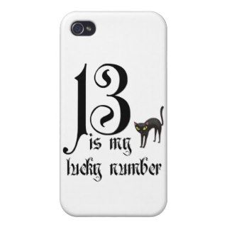 13 is my lucky number+black cat cases for iPhone 4
