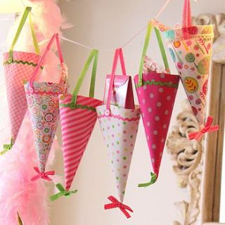set of six pink party cones by little ella james