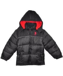 U.S. Polo Assn Boys 8 16 Black Bubble Jacket (Small (8), Black) Clothing