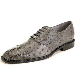 Grey Onesto Genuine Ostrich & Crocodile Shoes
