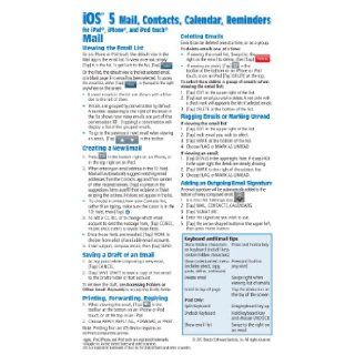 iOS 5 Mail, Contacts, Calendar, Reminders Quick Reference Guide for iPad, iPhone, and iPod touch (Cheat Sheet of Instructions, Tips & Shortcuts   Laminated Guide) Beezix Inc. 9781936220632 Books