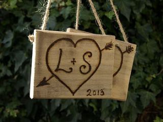 personalised valentine engraved wooden heart by seagirl and magpie