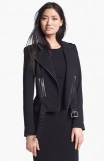 Rachel Zoe 'Freda' Leather & Stretch Twill Jacket