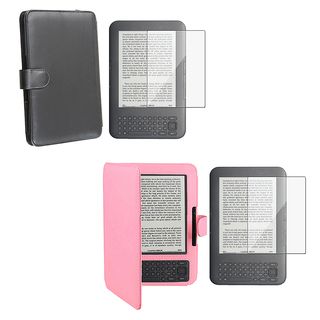 Leather Case/ Screen Protector for  Kindle 3 Eforcity e Book Reader Accessories