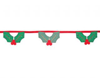 christmas holly bunting by handmade by lucylu