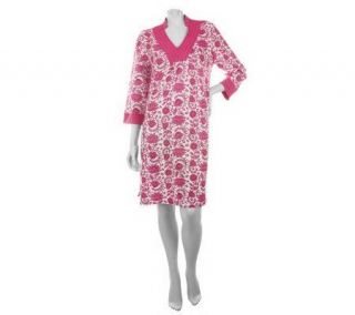 Carole Hochman Provence Blooms 100Cotton Jersey Caftan Shirt —