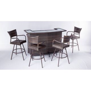 Tutto All Weather Wicker 5 Piece Party Bar Set