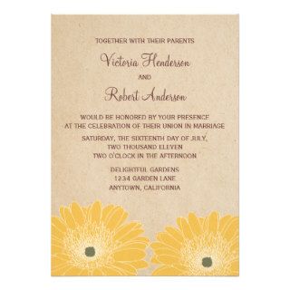 Delicate Daisies Wedding Invitation, Yellow