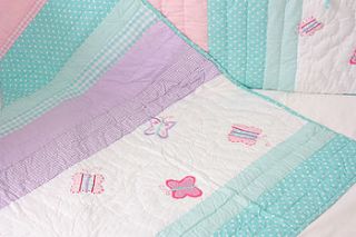 butterflies cot bed quilt by babyface