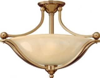 Hinkley Lighting 4669BR Three Light Semi Flush Ceiling Fixture from the Bolla Collection, Brushed Bronze   Ceiling Pendant Fixtures  