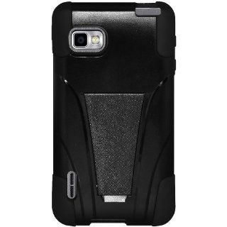Amzer AMZ95786 Double Layer Hybrid Case Cover with Kickstand for LG LS720   1 Pack   Retail Packaging   Black Cell Phones & Accessories