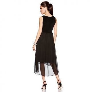Slinky® Brand Sequin Front Dress with Chiffon Skirt