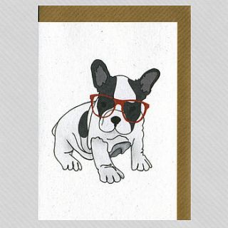 illustrated french bulldog blank card by illustrated cards