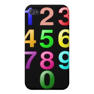 Whole Numbers or Counting numbers to 9 iPhone 4/4S Cases