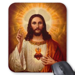 Beautiful religious Sacred Heart of Jesus image Mousepads