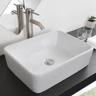Bathroom Rectangular Vanity Porcelain Sink with Drain    