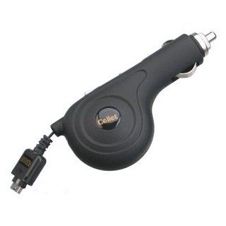 Rubberized Retractable Car Charger for LG GT365 Cell Phones & Accessories