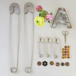 decorative metal safety pin two sizes by lilac coast