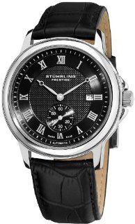 Stuhrling Prestige Men's 357.33151 Prestige Swiss Made Laurel Automatic Date Black Watch Watches