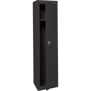 Sandusky Lee Welded Steel Storage Locker — Single Tier, 15in.W x 18in.D x 66in.H, Black, Model# LF11151866-09  Lockers