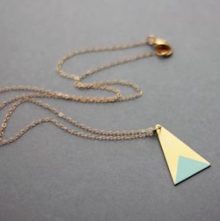 long brass triangle necklace by fawn and rose