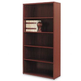 HON Products   HON   10500 Series Bookcase, 5 Shelves, 36w x 13 1/8d x 71h, Mahogany   Sold As 1 Each   Durable abrasion  and stain resistant thermal fused laminate.   No assembly required for quick and easy installation.   Straight edges provide a streaml