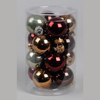 set of 16 mini baubles early winter by velvet brown