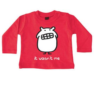 'it wasn't me' longsleeved t shirt by banana lane designs