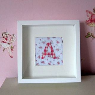 personalised framed fabric initial by the fairground