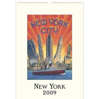 New York City Cavallini 2009 Vintage Prints Wall Calendar 13 by 19 inches cream laid paper finish 