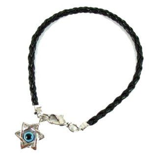 Black Thread Kabbalah Bracelet with Blue Eye Magen David Star Jewelry