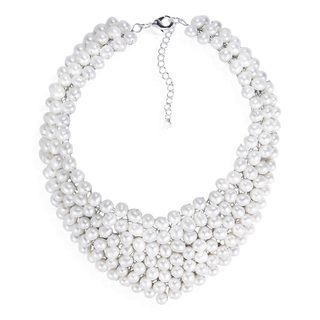 Circle Cascades Freshwater Pearl Collar Bridal Necklace (Thailand) Necklaces