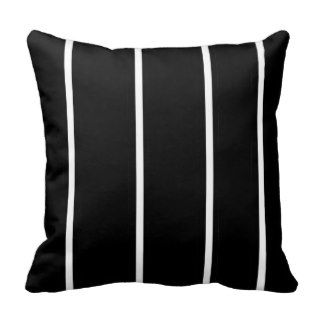 Striped Black and White > Square Throw Pillow