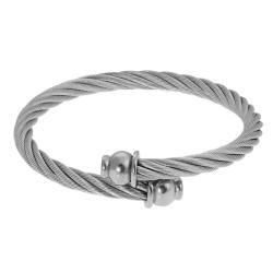 Stainless Steel Twisted Wire Cuff Bracelet Journee Collection Stainless Steel Bracelets